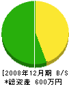 松倉板金店 貸借対照表 2008年12月期