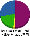 宝田配管所 貸借対照表 2013年1月期