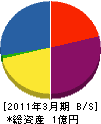 日本小水力発電 貸借対照表 2011年3月期