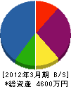 平川電設 貸借対照表 2012年3月期