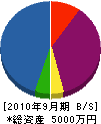 橋本設備工業 貸借対照表 2010年9月期