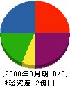 三浦硝子店 貸借対照表 2008年3月期