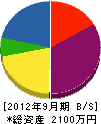 関城電気工業 貸借対照表 2012年9月期