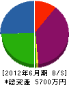東長崎建設 貸借対照表 2012年6月期