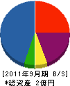 九州ビナン 貸借対照表 2011年9月期