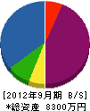 日本造園 貸借対照表 2012年9月期