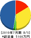 田中工務店 貸借対照表 2010年7月期