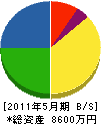 潮田塗装 貸借対照表 2011年5月期