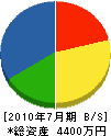 梶田設備 貸借対照表 2010年7月期