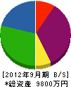 川端商会 貸借対照表 2012年9月期