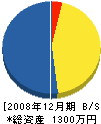 溝根電建 貸借対照表 2008年12月期