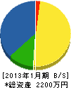 蠣崎興業 貸借対照表 2013年1月期