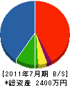 田名網電気 貸借対照表 2011年7月期
