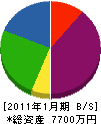 長岡硝子 貸借対照表 2011年1月期