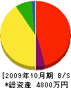 日鴻舗道 貸借対照表 2009年10月期
