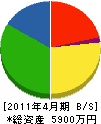 江能電気工事 貸借対照表 2011年4月期