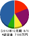 矢島設備 貸借対照表 2012年12月期