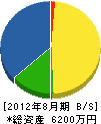 小東組 貸借対照表 2012年8月期