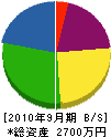倉島工業 貸借対照表 2010年9月期