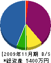 髙木工作所 貸借対照表 2009年11月期