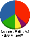 カワタニ 貸借対照表 2011年9月期