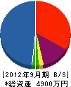山脇産業 貸借対照表 2012年9月期