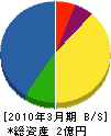 藤裏工務店 貸借対照表 2010年3月期