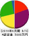 横山工業 貸借対照表 2010年6月期