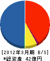 オルガノ東京 貸借対照表 2012年3月期