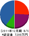 飯島設備 貸借対照表 2011年12月期