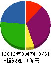 菅原組 貸借対照表 2012年8月期