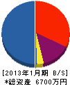 ヤヨイ沖縄 貸借対照表 2013年1月期