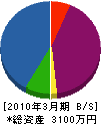 小野 貸借対照表 2010年3月期