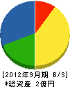 岩手日化サービス 貸借対照表 2012年9月期