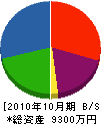 草間ガラス総合センター 貸借対照表 2010年10月期