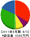 彦根サッシセンター 貸借対照表 2011年9月期