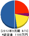 富岡設備 貸借対照表 2012年9月期
