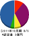 日電機工 貸借対照表 2011年10月期