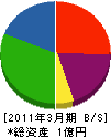 川端組 貸借対照表 2011年3月期