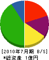 堀川環境セキュリティー 貸借対照表 2010年7月期