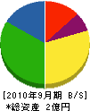 平井工業 貸借対照表 2010年9月期 平井工業 貸借対照表 2010年9月期