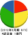 長谷川木材店 貸借対照表 2012年8月期