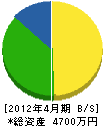 南江建設 貸借対照表 2012年4月期