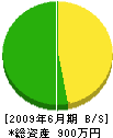 小野村工業 貸借対照表 2009年6月期