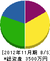 岸田建設 貸借対照表 2012年11月期