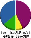野澤組 貸借対照表 2011年3月期