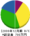 佐藤電気工事店 貸借対照表 2008年12月期