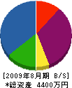 賀山工業 貸借対照表 2009年8月期