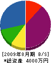 水田建設 貸借対照表 2009年8月期