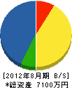 富士緑化建設 貸借対照表 2012年8月期